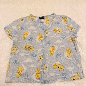 Tweety Bird Blue Pajama Top